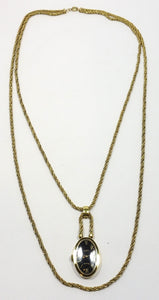 Vintage Signed Ronda 17-Jewel Working Watch Pendant 2-Strand Necklace