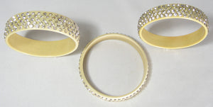 Vintage Celluloid And Rhinestone Bracelets - Set of 3 - JD10298