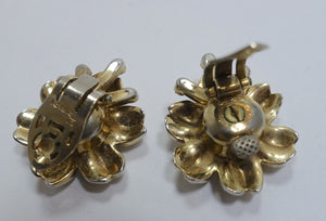 Vintage Signed Trifari Rhinestone Earrings