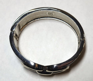 Vintage Signed BR Blue Enamel Clamper Bracelet