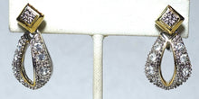 Load image into Gallery viewer, Vintage 1960s Clear Crystal Gold &amp; Silver Tone Earrings