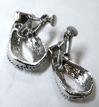 Load image into Gallery viewer, Vintage 1960s Clear Crystal Gold &amp; Silver Tone Earrings