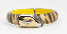 Load image into Gallery viewer, Alexis Bittar Famous Tiger Striped/Yellow Resin Clamper - JD10959