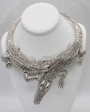 Load image into Gallery viewer, Contemporary Two Alligators Hugging Necklace - JD10616