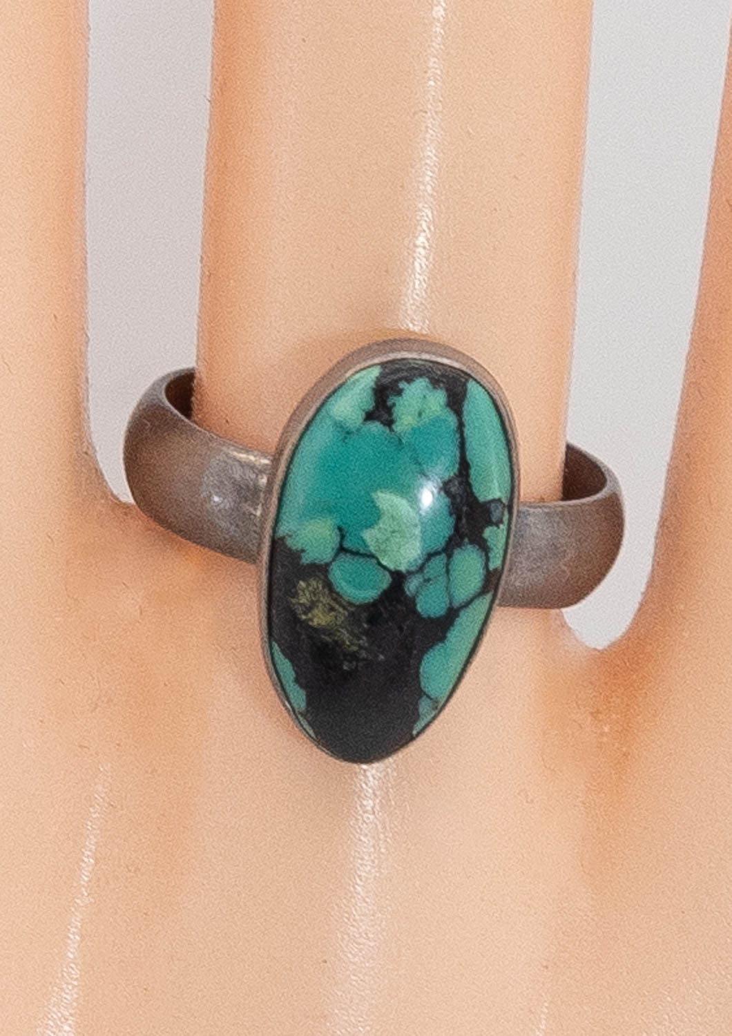 Early American Indian Turquoise Sterling Silver Ring - JD10863