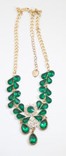 Load image into Gallery viewer, Signed “Betsey Johnson” vintage green rhinestone necklace  - JD10729