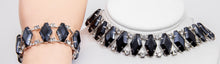Load image into Gallery viewer, Black and Crystal Deco Necklace and Bracelet Set  - JD10884