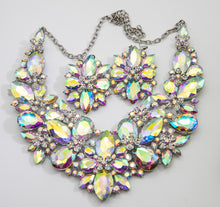 Load image into Gallery viewer, Contemporary Huge Borealis Rhinestone Necklace and Earrings - JD10655