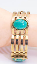 Load image into Gallery viewer, Vintage 50s Faux Gold and Green Stoned Bracelet - JD10890