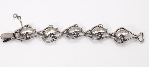Sterling Silver British Floral Bracelet - JD10591