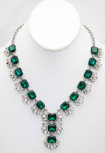 Load image into Gallery viewer, Charter Club Vintage Silver Toned Emerald Necklace - JD10851