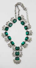 Load image into Gallery viewer, Charter Club Vintage Silver Toned Emerald Necklace - JD10851