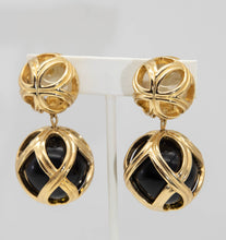 Load image into Gallery viewer, Vintage Signed Christian Dior Hanging Glass Earrings  - JD10948