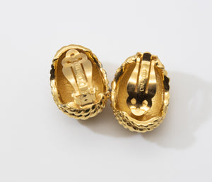 Vintage Ciner Faux Gold Clip Earrings - JD10646