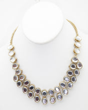 Load image into Gallery viewer, Vintage Clear and Black Bazeled Disks Double Sided Necklace - JD10780