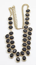 Load image into Gallery viewer, Vintage Clear and Black Bazeled Disks Double Sided Necklace - JD10780
