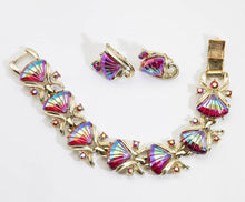 Load image into Gallery viewer, Vintage 1950s Signed Coro Unusual Stoned Bracelet and Earrings Set - JD10992