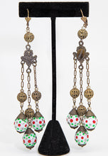 Load image into Gallery viewer, Vintage Signed Czechoslovakian Pierced Dangling Earrings - JD10557