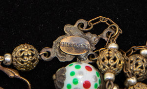 Vintage Signed Czechoslovakian Pierced Dangling Earrings - JD10557