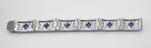 Load image into Gallery viewer, Vintage Deco 30s Rhinestone And Faux Sapphire Bracelet  - JD10613