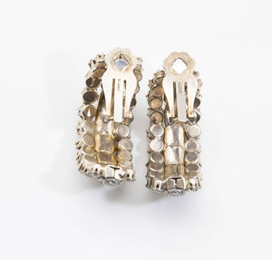 Deco Vintage Rhinestone Half Hoop Earrings - JD11001