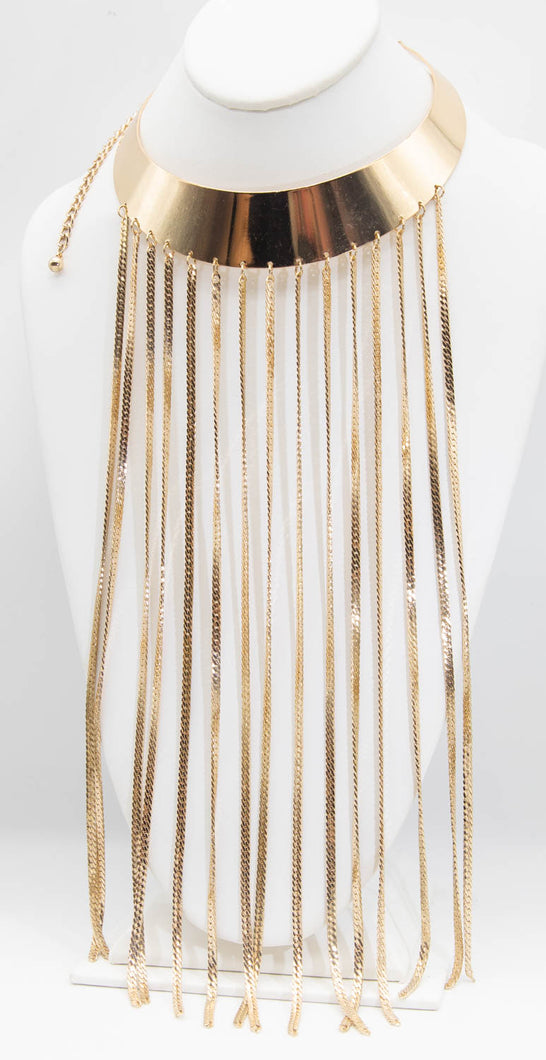 OMG 1980s Fifteen Drop Strands of Faux Gold Necklace - JD10883