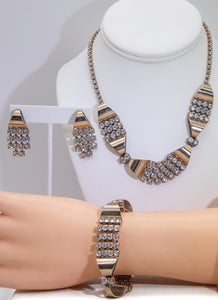 Vintage Deco Necklace, Bracelet and Earring Parure  - JD10712