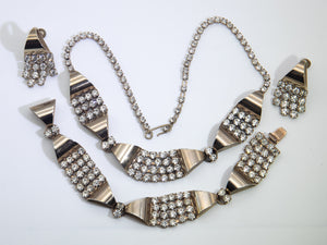 Vintage Deco Necklace, Bracelet and Earring Parure  - JD10712