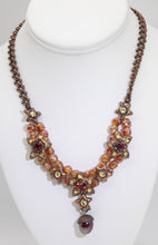 Load image into Gallery viewer, Amber colored glass acorn copper necklace  - JD10705