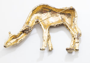 Vintage Giraffe Faux Gold Large Pin - JD10767