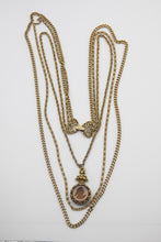 Load image into Gallery viewer, Vintage Signed Goldette Amethyst Intaglio Fob Necklace - JD10624