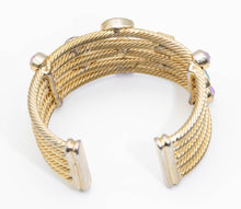 Load image into Gallery viewer, Vintage Faux Gold wide Cuff with Variety Rhinestones - JD11037