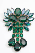 Load image into Gallery viewer, Vintage (Juliana?) Impressive Green Crystal Drop Pin - JD10892