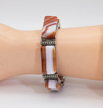 Load image into Gallery viewer, Signed HAN Sterling Silver Unique Agate Bracelet - JD10670