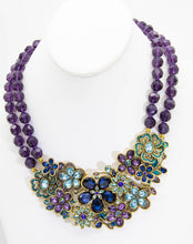 Load image into Gallery viewer, Stunning Signed Heidi Daus Purple Glass Flower Necklace  - JD10810