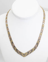 Load image into Gallery viewer, Vintage Italian Sterling Silver Herring Bone Necklace - JD10848
