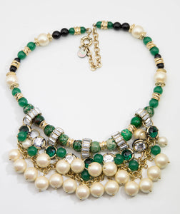 Vintage Large Multi-Stone and Pearl Necklace - JD10842