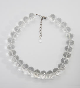 Large Beaded Rock Crystal Necklace - JD10635