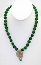 Load image into Gallery viewer, Vintage Signed Kenneth Lane Green Glass Necklace - JD10846