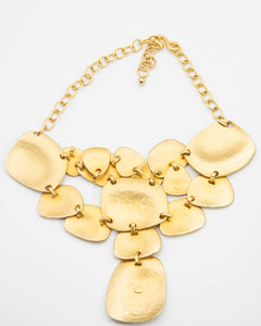 Vintage Kenneth Lane Gold Bib Necklace - JD10905