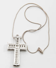 Load image into Gallery viewer, Vintage SS Rhinestone Cross Necklace and Pendant  - JD10795