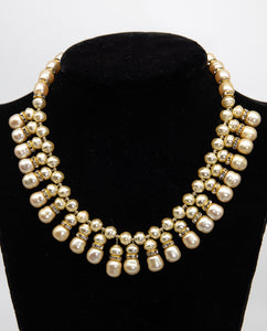 Vintage Signed Miriam Haskell Faux Pearl Necklace - JD10556
