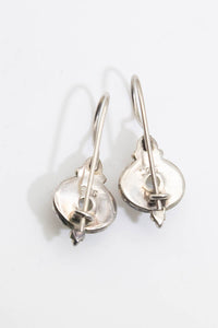 Vintage Sterling Silver Moonstone Hook Earrings - JD11015