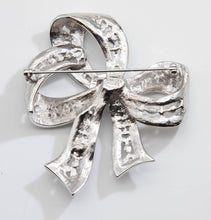 Load image into Gallery viewer, Signed Nolan Miller Faux Silver Large Bow Pin  - JD10868