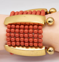 Load image into Gallery viewer, Vintage Strung Faux Coral Bead Bracelet  - JD10809