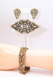 Vintage Pin, Earrings and Bracelet Set  - JD11026