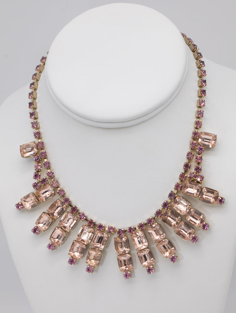 Pink Rhinestone Necklace  - JD10588