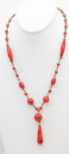 Load image into Gallery viewer, Vintage Red Japanese Glass Necklace - JD10787