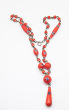 Load image into Gallery viewer, Vintage Red Japanese Glass Necklace - JD10787