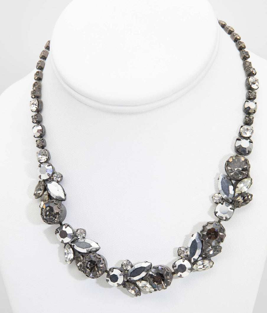 Vintage Signed Regency Midnight Colored Stones Necklace - JD10895